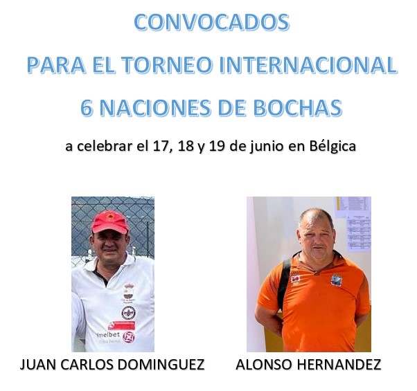 Convocados para el torneo  Internacional 6 naciones de Bochas